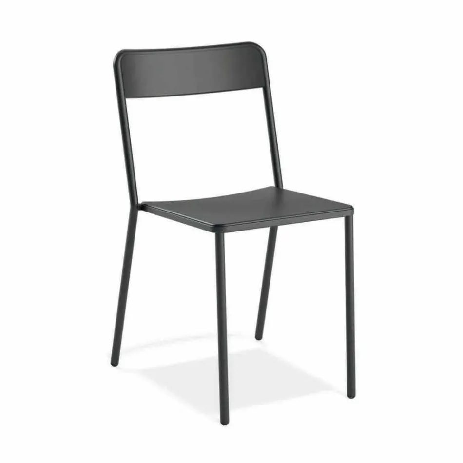 Outdoor Stackable Metal Chair Made in Italy, 4 Pieces - Xylia Viadurini