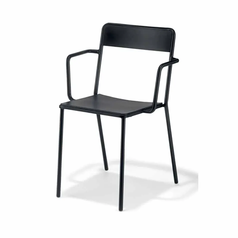 Outdoor Stackable Metal Chair Made in Italy, 4 Pieces - Xylia Viadurini