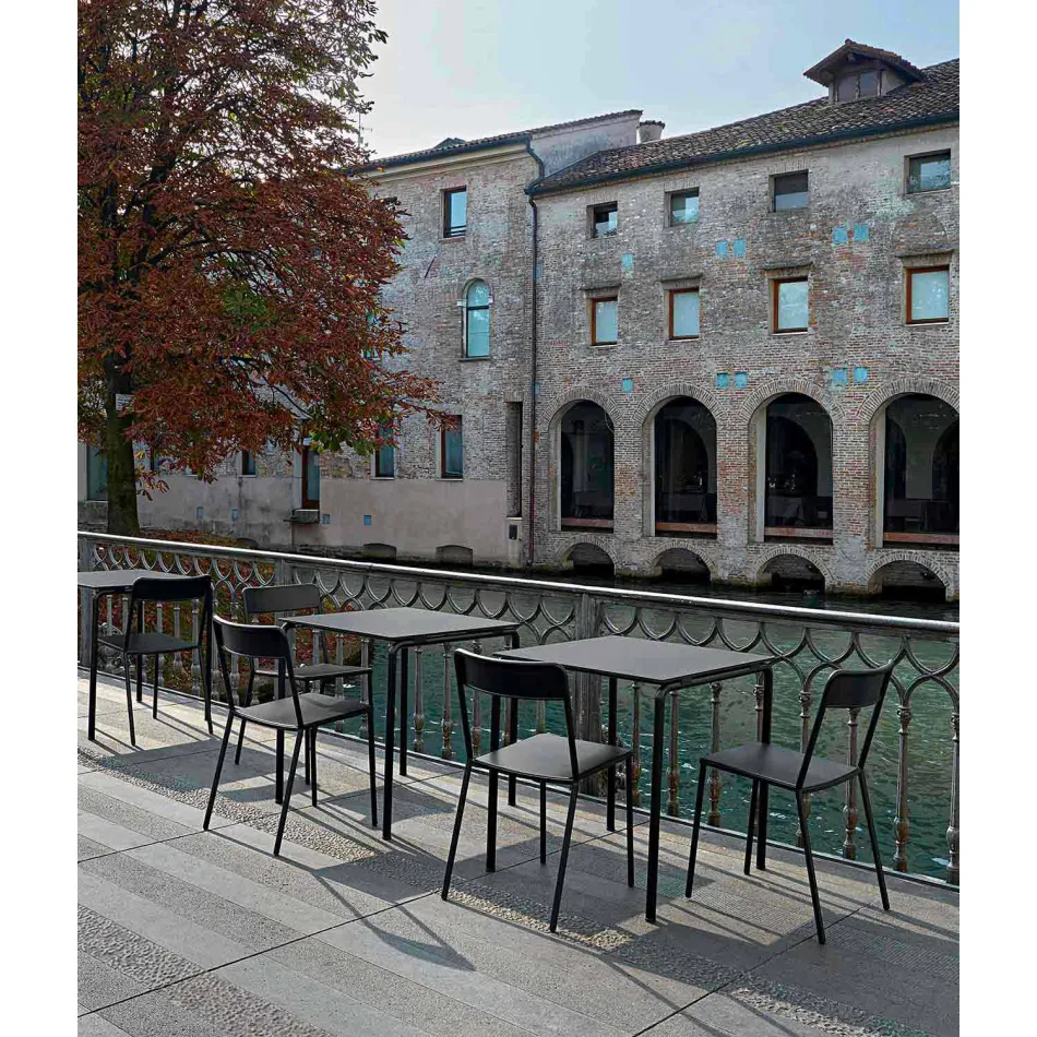 Outdoor Stackable Metal Chair Made in Italy, 4 Pieces - Xylia Viadurini