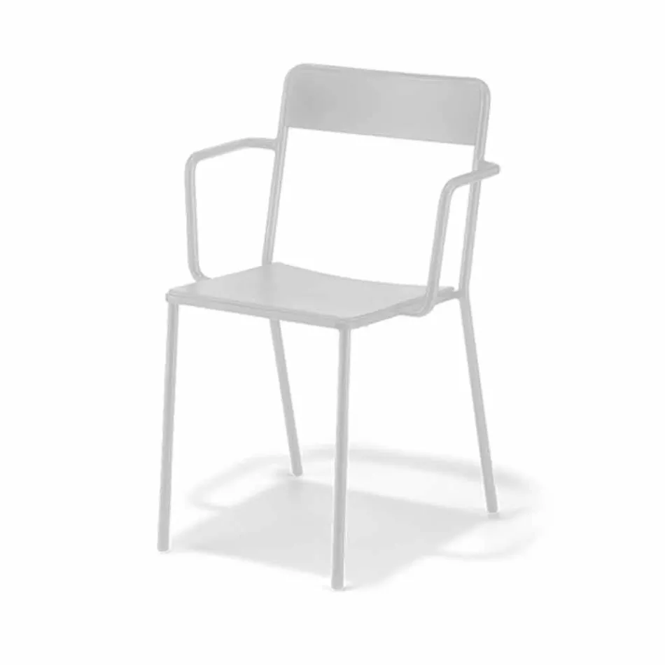 Outdoor Stackable Metal Chair Made in Italy, 4 Pieces - Xylia Viadurini