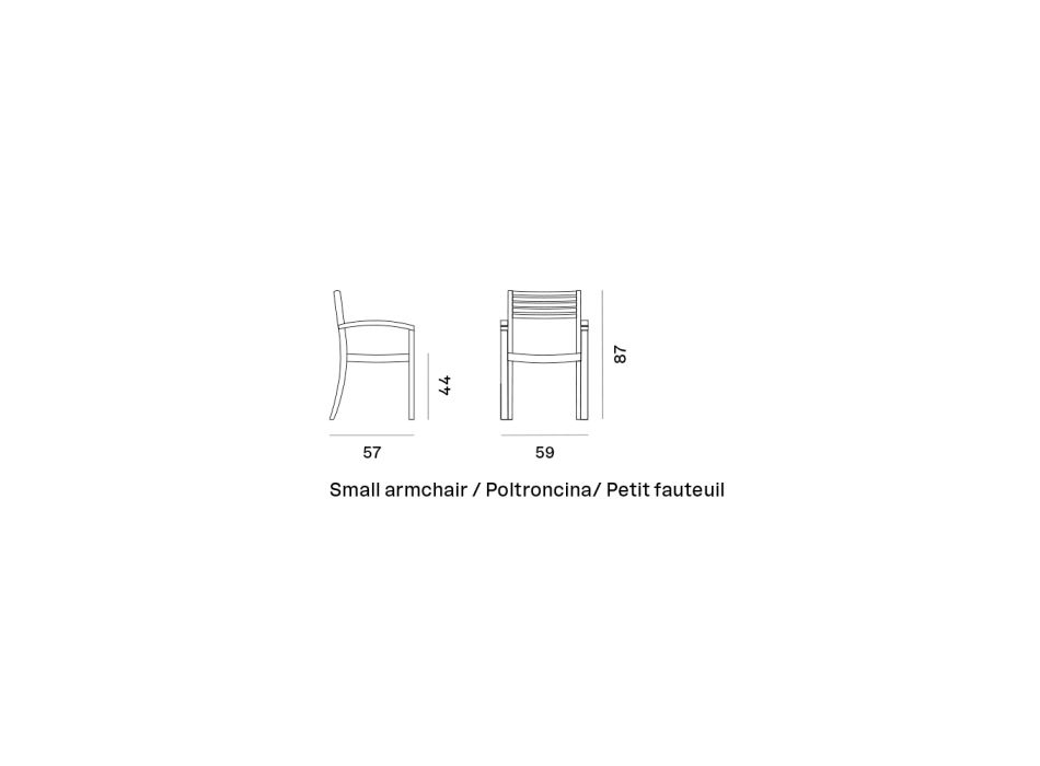 Stackable Teak Outdoor Chair Made in Italy - Sleepy Viadurini