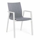 Stackable Outdoor Chair in Fabric and Aluminum, 4 Pieces - Kyo Viadurini