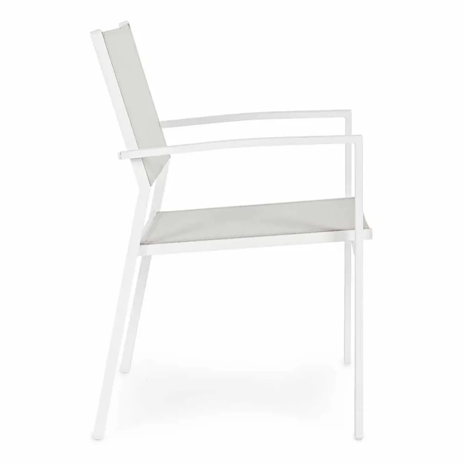 Stackable Outdoor Chair in Textilene Homemotion, 6 Pieces - Narcissa Viadurini