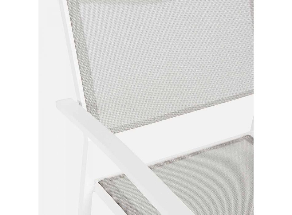 Stackable Outdoor Chair in Textilene Homemotion, 6 Pieces - Narcissa Viadurini