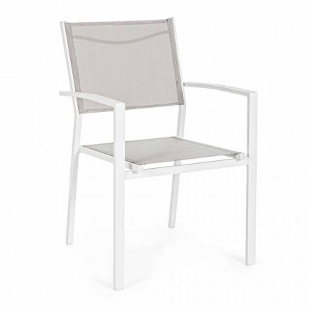 Stackable Outdoor Chair in Textilene Homemotion, 6 Pieces - Narcissa Viadurini