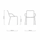 Outdoor Chair in Steel with Armrests and Cord Made in Italy - Madagascar2 Viadurini