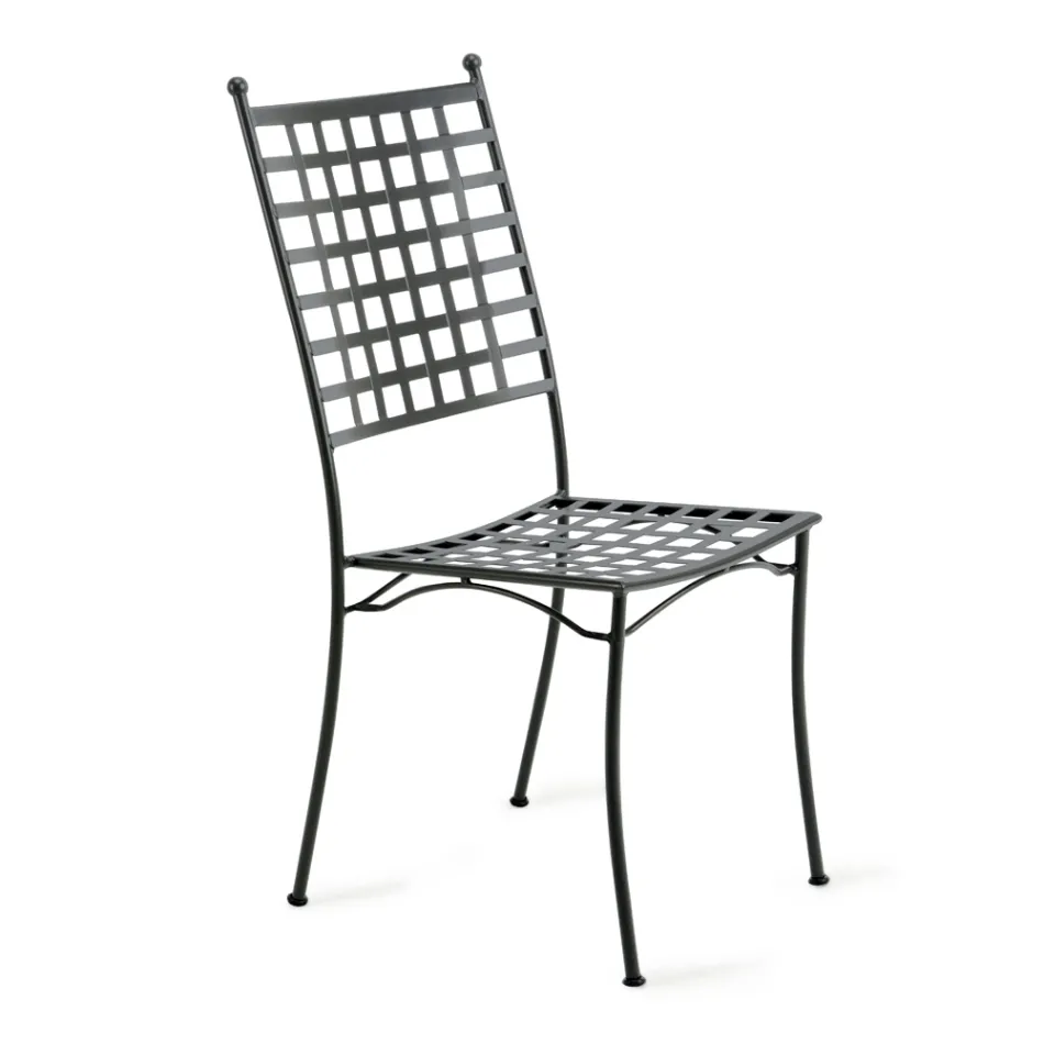 Outdoor Chair in Galvanized Steel Stackable 4 Pieces Made in Italy - Sibo Viadurini