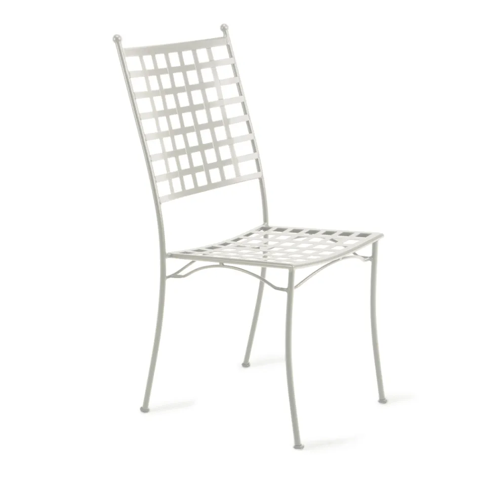 Outdoor Chair in Galvanized Steel Stackable 4 Pieces Made in Italy - Sibo Viadurini
