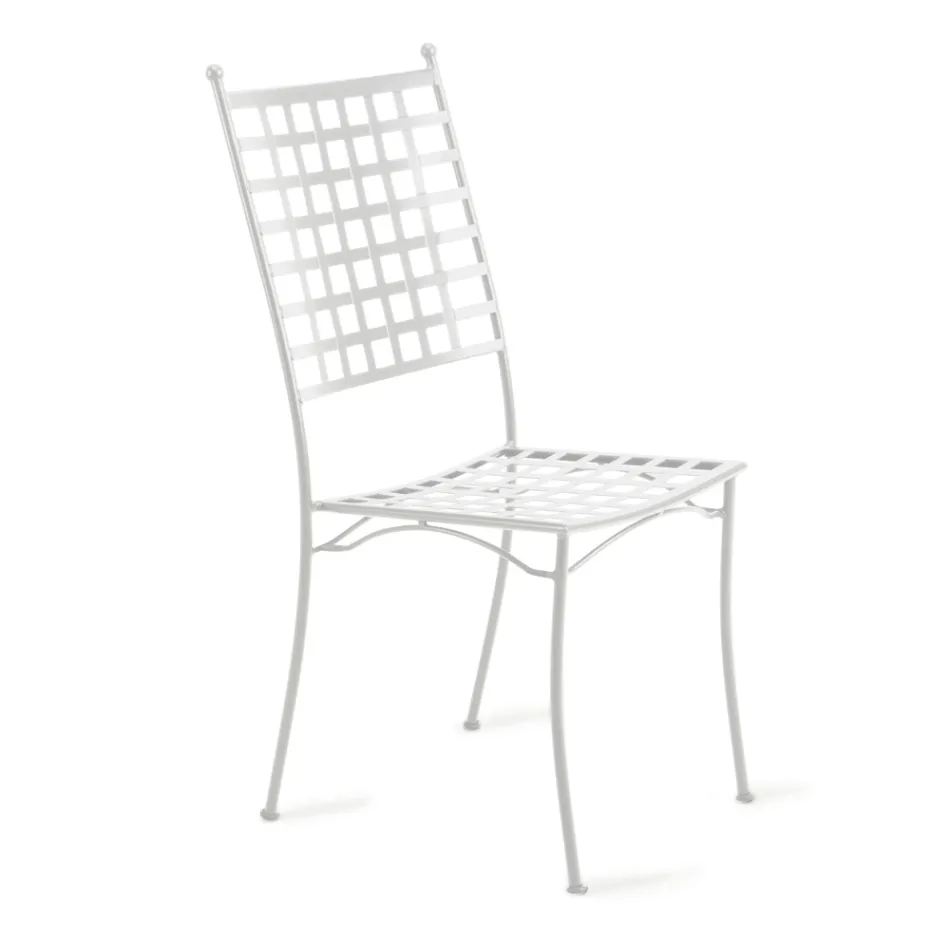 Outdoor Chair in Galvanized Steel Stackable 4 Pieces Made in Italy - Sibo Viadurini