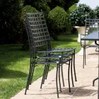 Outdoor Chair in Galvanized Steel Stackable 4 Pieces Made in Italy - Sibo Viadurini