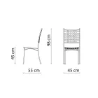 Outdoor Chair in Galvanized Steel Stackable 4 Pieces Made in Italy - Sibo Viadurini