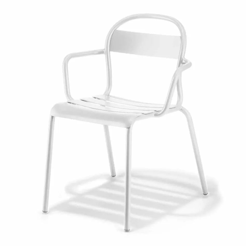 Outdoor Stackable Aluminum Chair Made in Italy, 4 Pieces - Ulyssa Viadurini