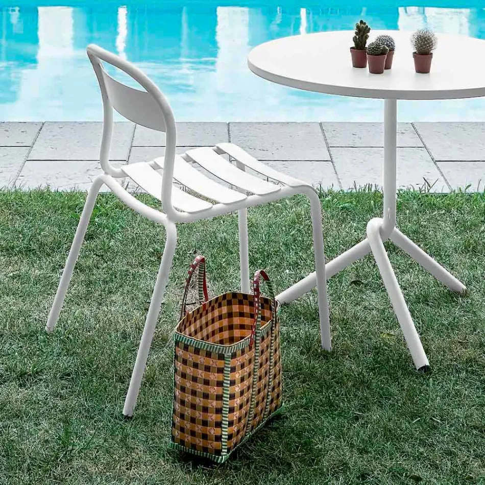 Outdoor Stackable Aluminum Chair Made in Italy, 4 Pieces - Ulyssa Viadurini