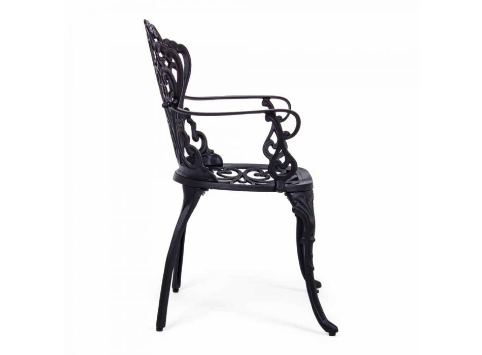 Outdoor Chair in Matt Finish Painted Aluminum, 2 Pieces - Casiro Viadurini