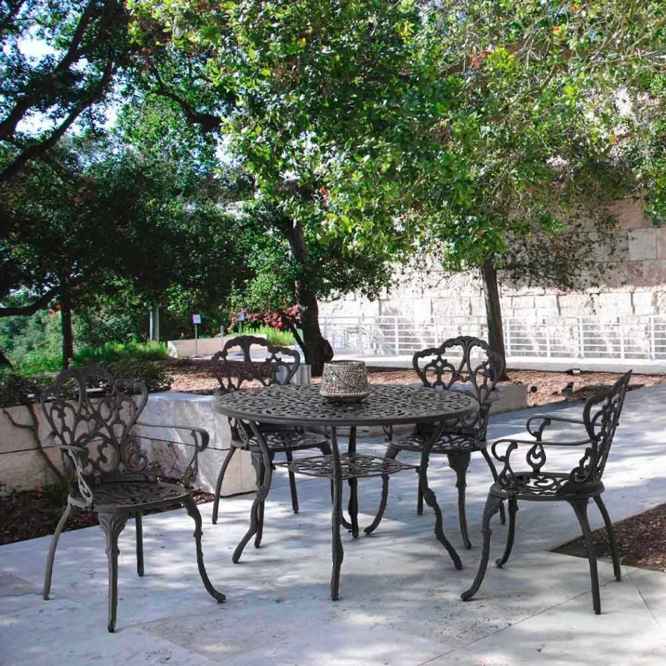 Outdoor Chair in Matt Finish Painted Aluminum, 2 Pieces - Casiro Viadurini