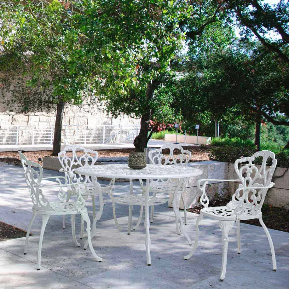 Outdoor Chair in Matt Finish Painted Aluminum, 2 Pieces - Casiro Viadurini