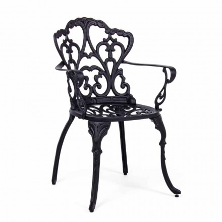 Outdoor Chair in Matt Finish Painted Aluminum, 2 Pieces - Casiro Viadurini