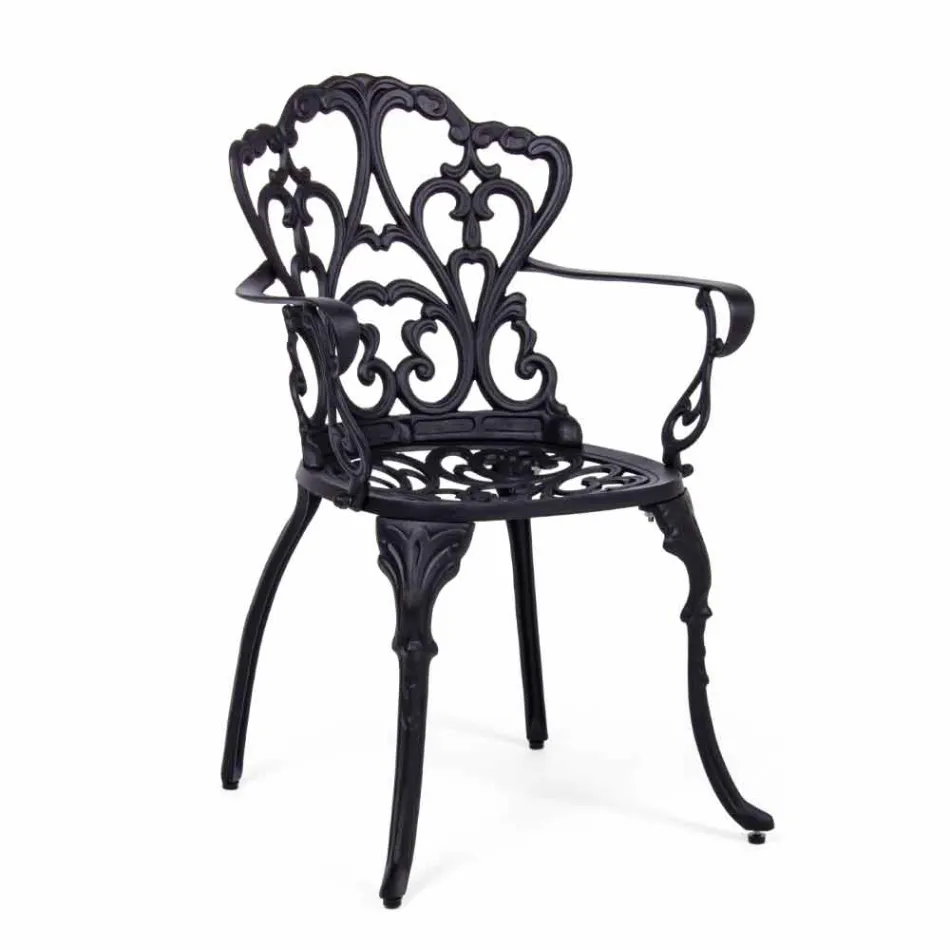 Outdoor Chair in Matt Finish Painted Aluminum, 2 Pieces - Casiro Viadurini