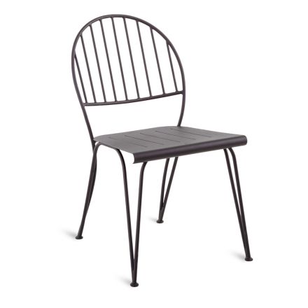 Outdoor Chair in Powder Coated Wrought Iron Made in Italy - Tananai Viadurini