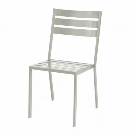 Outdoor Chair in Pearl White Painted Iron Made in Italy 4 Pieces - Bernie Viadurini