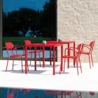 Outdoor Metal Chair with Armrests Made in Italy 4 Pieces - Pixie Viadurini