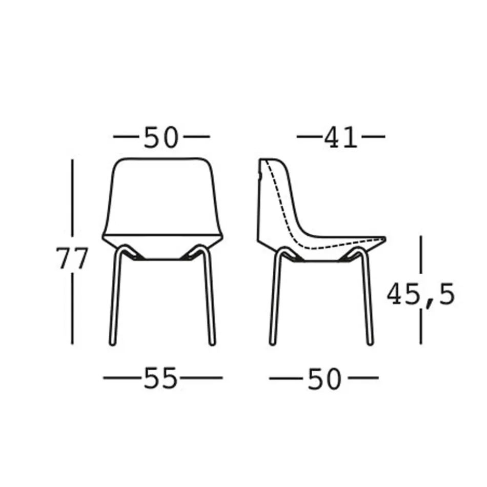 Outdoor Chair in Polyethylene and Aluminum Made in Italy 2 Pieces - Rizia Viadurini