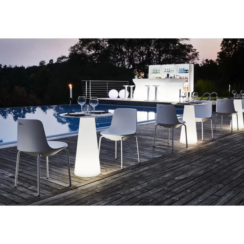 Outdoor Chair in Polyethylene and Aluminum Made in Italy 2 Pieces - Rizia Viadurini