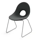 Outdoor Chair in Polyethylene and Iron Base Made in Italy 2 pieces - Ashley Viadurini
