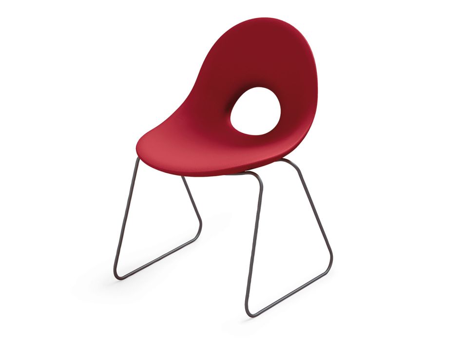 Outdoor Chair in Polyethylene and Iron Base Made in Italy 2 pieces - Ashley Viadurini