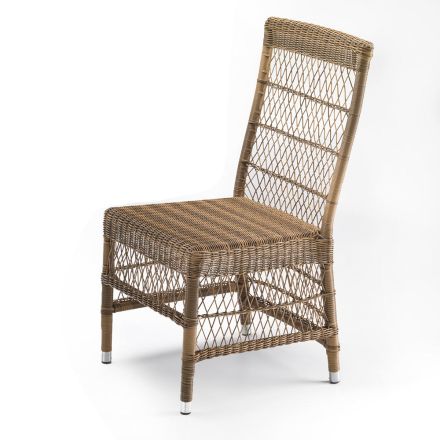 Outdoor Chair in Polyrattan with Optional Cushion - Gigi Viadurini