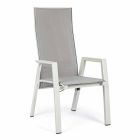 Outdoor Chair in Textilene with Reclining Backrest, 4 Pieces - Virgi Viadurini