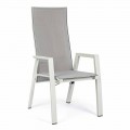 Outdoor Chair in Textilene with Reclining Backrest, 4 Pieces - Virgi