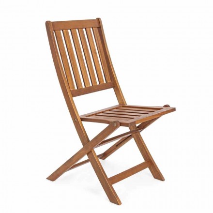Folding Outdoor Chair in Acacia Wood, 2 Pieces - Grima Viadurini