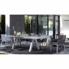 Outdoor Chair Upholstered in Fabric with Aluminum Legs, 4 Pieces - Nia Viadurini