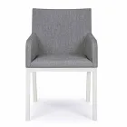 Outdoor Chair Upholstered in Fabric with Aluminum Legs, 4 Pieces - Nia Viadurini
