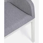 Outdoor Chair Upholstered in Fabric with Aluminum Legs, 4 Pieces - Nia Viadurini