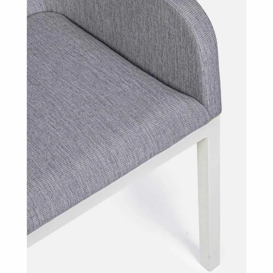 Outdoor Chair Upholstered in Fabric with Aluminum Legs, 4 Pieces - Nia Viadurini
