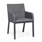 Outdoor Chair Upholstered in Fabric with Aluminum Legs, 4 Pieces - Nia Viadurini