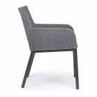 Outdoor Chair Upholstered in Fabric with Aluminum Legs, 4 Pieces - Nia Viadurini