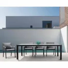 Outdoor Chair Upholstered in Fabric with Aluminum Legs, 4 Pieces - Nia Viadurini