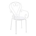 Garden Chair with Armrests Shabby Chic Design in Steel - Charm