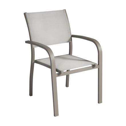Stackable Garden Chair in Aluminum with Design Armrests - Gontran Viadurini