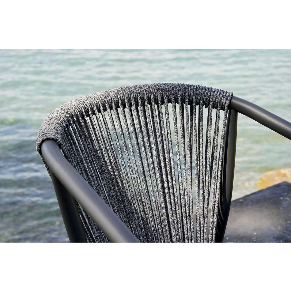 Stackable Garden Chair in Aluminum and Technical Fabric - Smart By Varaschin Viadurini