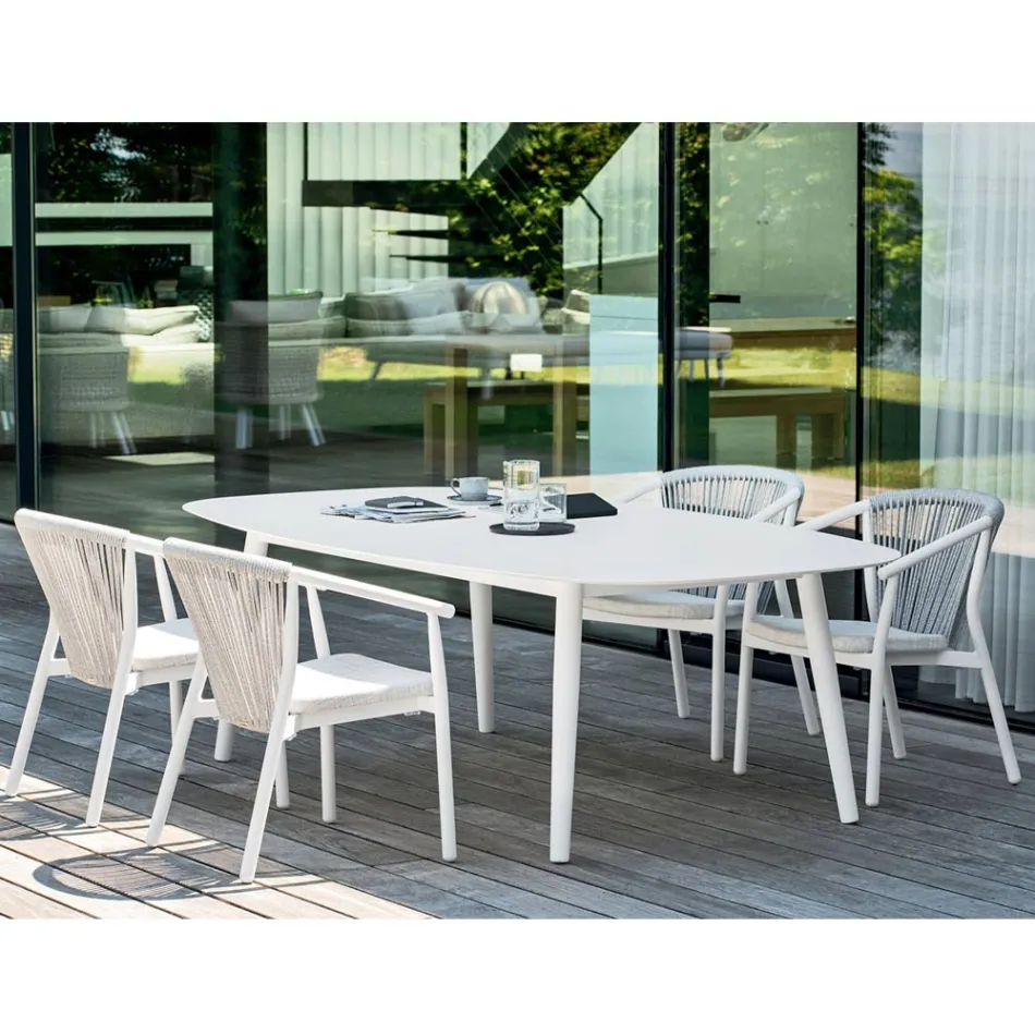 Stackable Garden Chair in Aluminum and Technical Fabric - Smart By Varaschin Viadurini