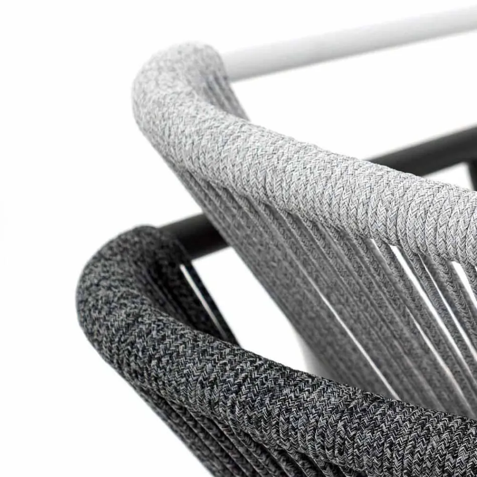 Stackable Garden Chair in Aluminum and Technical Fabric - Smart By Varaschin Viadurini