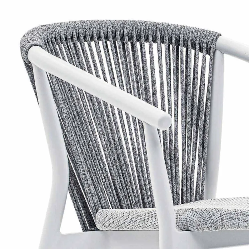 Stackable Garden Chair in Aluminum and Technical Fabric - Smart By Varaschin Viadurini