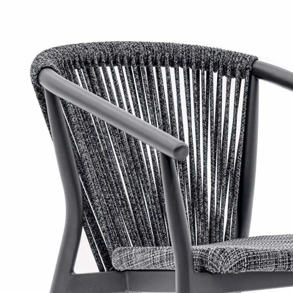 Stackable Garden Chair in Aluminum and Technical Fabric - Smart By Varaschin Viadurini