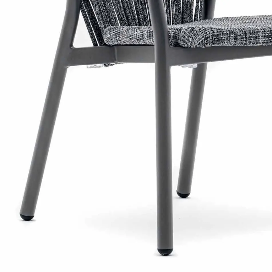 Stackable Garden Chair in Aluminum and Technical Fabric - Smart By Varaschin Viadurini