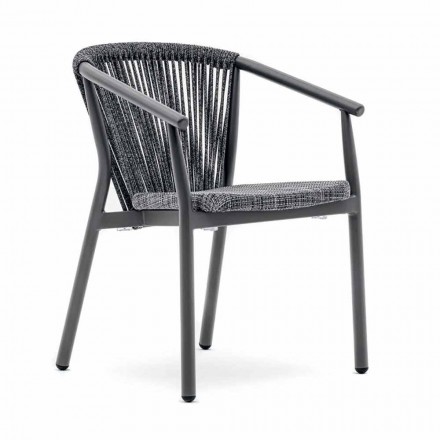 Stackable Garden Chair in Aluminum and Technical Fabric - Smart By Varaschin Viadurini