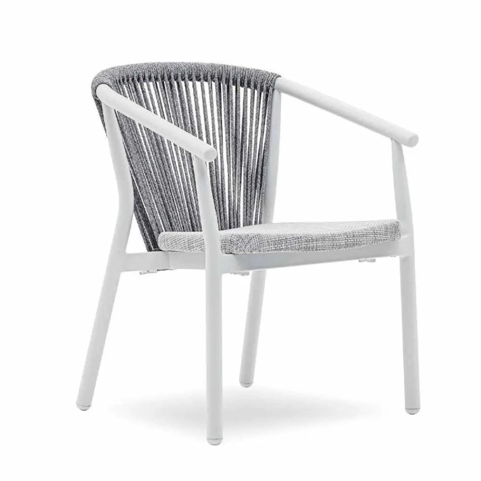 Stackable Garden Chair in Aluminum and Technical Fabric - Smart By Varaschin Viadurini